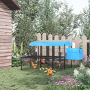 Pollaio Gabbia per Galline da Esterno 200x165,5x103 cm in Metallo Blu