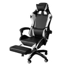 Sedia da Gaming Ergonomica 64x53x122-133 cm con Poggiapiedi in Similpelle Bianco