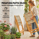Set 2 Sedie Pieghevoli da Giardino Supporto fino a 160 kg in Rattan PE e Legno di Acacia Beige      