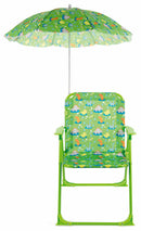 Set 2 Sedie Mare Spiaggine Pieghevoli per Bambini con Ombrello Soriani Oxford Dinosauri