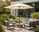 Ombrellone da Giardino 3x3 m Palo Ø48 mm in Alluminio e Poliestere Garden Ecrù