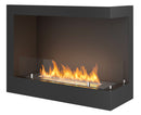 Camino a Bioetanolo da Incasso 60x45 cm Corner 600 Right Destro Nero con Vetro
