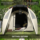 Tenda da Campeggio 4-5 Persone con Copertura Oscurante 460x230x180 cm Impermeabile con Borsa di Trasporto in Poliestere Cachi