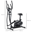Bici Ellittica Magnetica 8 Livelli con Display LCD Nera