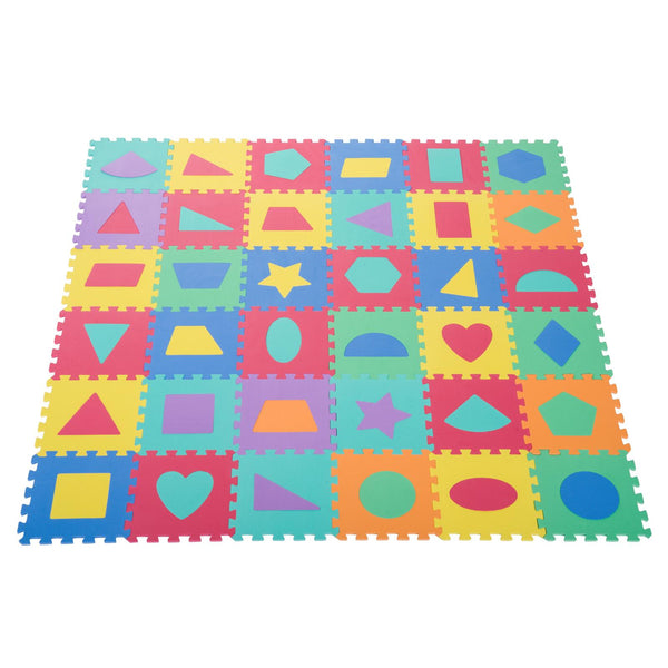 Tappeto Puzzle con Forme Geometriche 36 Tessere 31x31 cm Colorato sconto