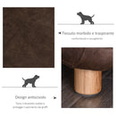 Divano per Cani e Gatti Imbottito 73x53x21 cm in Similpelle Marrone