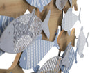 Pannello da Muro Fish Sea 91x3x33,5 cm in Ferro e MDF Multicolor      