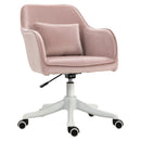 Sedia Operativa da Ufficio Massaggiante a 2 Punti con Cuscino e Braccioli 57x70x78-86 cm Rosa 