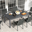 Tavolo Allungabile da Esterno per 8-10 Persone 180/240x99x74 cm in Acciaio e Alluminio Grigio Scuro