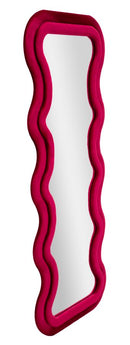 Specchio da Muro Emily Velluto Fuxia 60x6x160 cm in MDF e Poliestere e Specchio Fucsia      