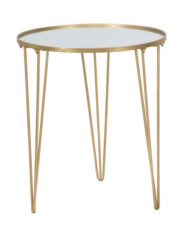 online Tavolinetto da Caffé Glam Oro/Mirror Ø50x58,5 cm in Ferro e Vetro Oro