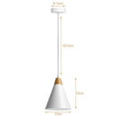 Set 3 Lampadari Sospensione Moderno Design Lampada Metallo Legno Bianco E27