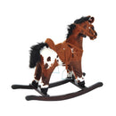 Cavallo a Dondolo con Suoni in Peluche e Legno di Pioppo Marrone Scuro 