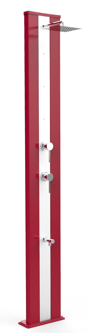 online Doccia Solare da Giardino 40L Miscelatore Nebulizzatore e Lavapiedi Arkema Dada S Fascia Inox Cherry