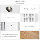 Mobile da Cucina Credenza con Ante e Cassetti 68x39,5x170 cm in Legno Bianca
