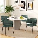 Set 2 Sedie Stile Moderno 57x53x73 cm in Velluto e Acciaio Verde  