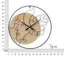 Orologio da Muro Elegant 60x2x60 cm in Ferro e MDF Nero e Marrone      
