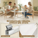 Tavolo da Pranzo Pieghevole Ø80x76 cm Ante a Ribalta Salvaspazio Bianco      
