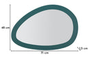 Specchio da Muro Saturno Ottanio 71x1,5x48 cm in Ferro e MDF e Specchio Verde acqua      