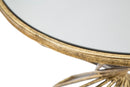 Tavolinetto Hypnos Ø42x50 cm in Ferro MDF e Vetro Oro