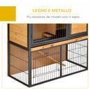 Conigliera da Giardino 89,5x45x81 cm con Rampa in Legno e Metallo