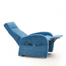 Poltrona Alzapersona Elettrica 2 Motori 74x85x160 cm in Tessuto Azzurro