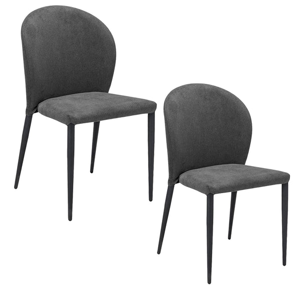 Set 2 sedie Imbottite 45x58x86,5 cm In Tessuto Enjoy Lux Ghibli Grigio Chiaro prezzo