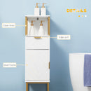 Mobile a Colonna Bagno 30x30x105 cm in Legno e Metallo Bianco