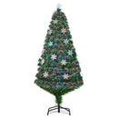 Albero di Natale Artificiale 150 cm 20 luci LED a Forma di Cristallo di Neve 