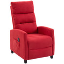 Poltrona Massaggiante  66x91x108 cm Reclinabile a 160° con Poggiapiedi e Telecomando in Ciniglia Rosso Vino      