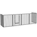 Recinto per Cani Grandi a 6 Pannelli Modulabili 164x83x100 cm in Acciaio Nero