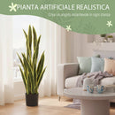Sanseveria Artificiale in Vaso Ø20x90 cm da Esterno e Interno con 21 Foglie Modellabili      