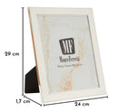 Cornice Molly 24x1,7x29 cm in Zinco e Vetro Bianco e Argento      