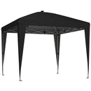 Gazebo Pieghevole da Giardino 297x297x288 cm ad Altezza Regolabile con Luce Centrale e Telecomando in Metallo e Poliestere Nero      