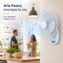 Ventilatore da Parete Ø40 cm con Telecomando Installazione Muro Silenzioso Bianco      