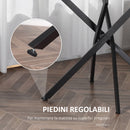 Tavolino da Salotto Ø80x75 cm con Piano in Vetro Gambe in Metallo Nero