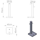 Fontana da Giardino Design a Colonna Quadrata Rubinetto in Ottone e Base con Ciottoli Verde