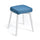 Sgabello in Tessuto e Legno 33x33x46 cm Alison Bianco e Blu