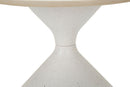 Tavolinetto White Ø45x39 cm in Ferro e Ceramica Bianco      