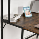 Scrivania da Ufficio ad Angolo Porta PC in Legno e Metallo 140x125x149 cm  Marrone Scuro