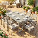 Tavolo da Giardino Allungabile 154-214x85x73 cm per 8-10 Persone in Alluminio e Acciaio Grigio      