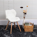 Sedia Moderna Design Imbottita in Similpelle Bianco 42x48x69 cm 