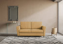 Divano 2 Posti 152x85x85 cm Yasel in Tessuto Ocra