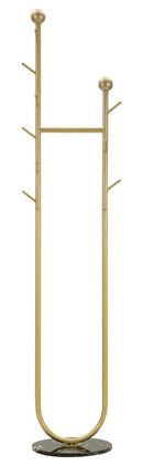 Appendiabiti da Terra Axi 40x32x175 cm in Metallo e Marmo Artificiale Oro e Nero      