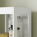 Mobile Bagno 30x30x141,2 cm con 3 Ripiani Aperti e 2 Cassetti in Legno Bianco  