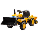 Escavatore per Bambini Elettrico 12V con Benna Rimorchio e Telecomando Età 3-8 Anni Giallo      
