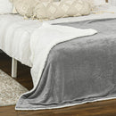 Coperta Plaid Dubleface 203x152x0,5 cm in Flanella 220 GSM e Sherpa 260 GSM Grigio