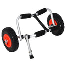 Carrello per Kayak e Canoa Pieghevole con Imbottiture Antiscivolo  in Alluminio Argento Nero e Rosso