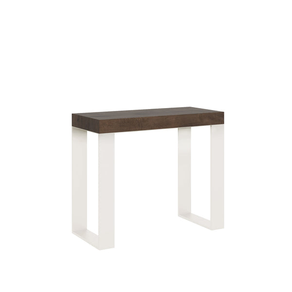 sconto Consolle Allungabile 90-300x40x77 cm Tecno Cemento telaio Bianco