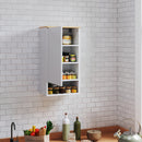 Armadietto Bagno Pensile a Muro 40x27x77 cm con Mensole Regolabili in Legno e MDF Bianco  
